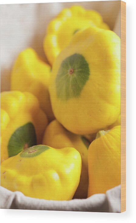 Yellow Wood Print featuring the photograph Whole Pettypan Squash by Brian Yarvin
