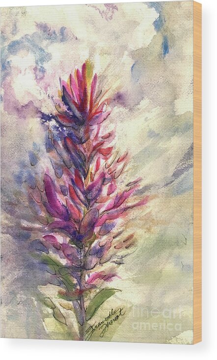 Impressionistic Floral Landscape Louisiana Watercolor Abstract Impressionism Water Bayou Lake Verret Blue Set Design Iris Abstract Painting Abstract Landscape Purple Trees Fishing Painting Bayou Scene Cypress Trees Swamp Bloom Elegant Flower Watercolor Coastal Bird Water Bird Interior Design Imaginative Landscape Oak Tree Louisiana Abstract Impressionism Set Design Fort Worth Texas Thefoyerbr Shoplocal Shopbr Shopbatonrouge Geauxlocal Gobr Brproud 225batonrouge Decoratebatonrouge Batonrougehomes Wood Print featuring the painting Wild for Texas by Francelle Theriot