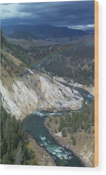 Scenics Wood Print featuring the photograph Yellowstone River by Dominik Eckelt