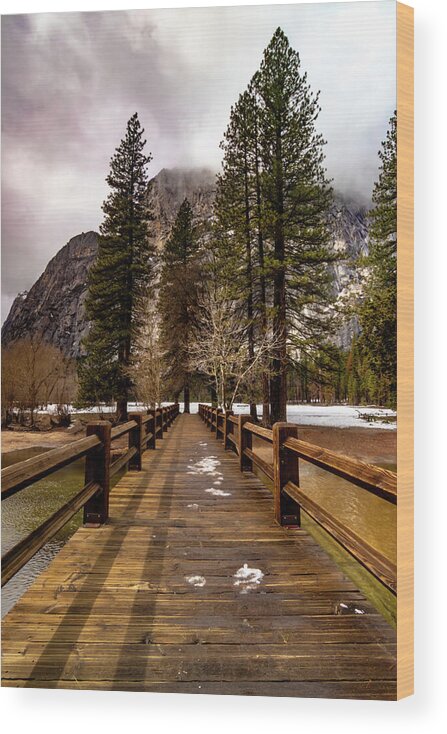 Yosemite National Park Wood Print featuring the photograph Yosemite Swinging Bridge by Norma Brandsberg