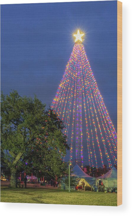 Zilker Holiday Tree Wood Print featuring the photograph Zilker Holiday Tree by Slow Fuse Photography