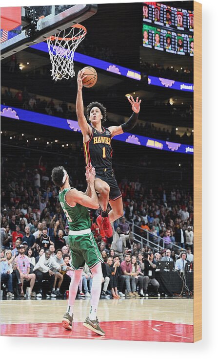 Nba Pro Basketball Wood Print featuring the photograph 2023 NBA Playoffs - Boston Celtics v Atlanta Hawks by Adam Hagy
