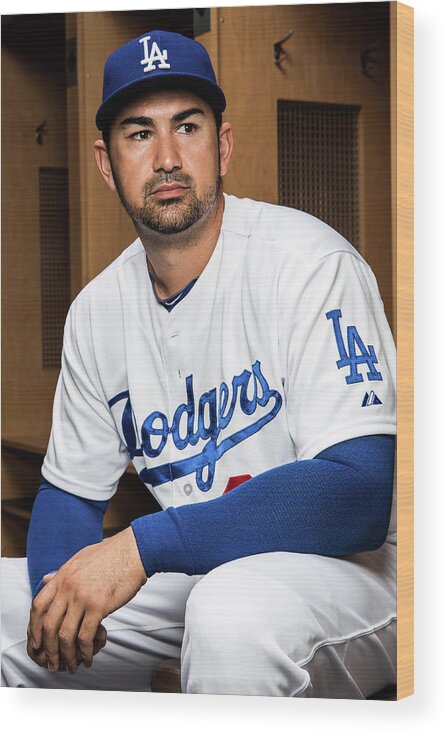 Media Day Wood Print featuring the photograph Adrian Gonzalez #1 by Rob Tringali