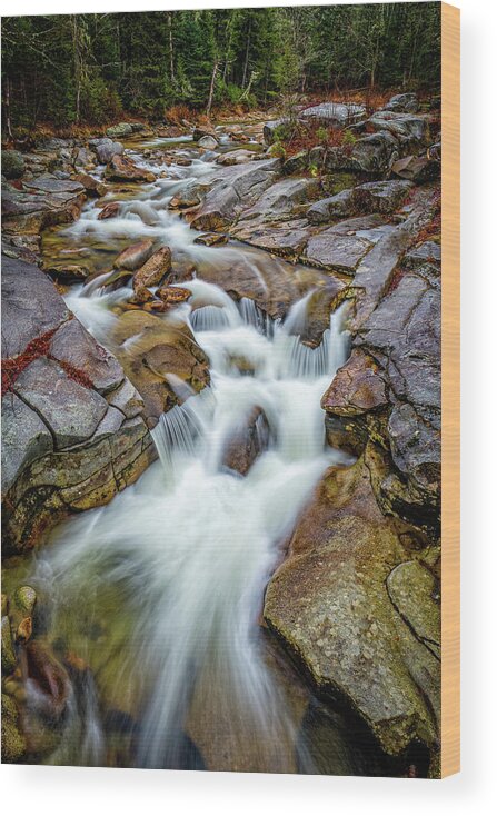 New Hampshire Wood Print featuring the photograph Ammonoosuc Cascade #1 by Jeff Sinon