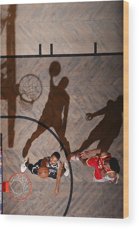 Nba Pro Basketball Wood Print featuring the photograph Atlanta Hawks v Brooklyn Nets #1 by Nathaniel S. Butler