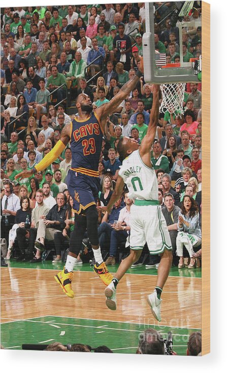 Playoffs Wood Print featuring the photograph Avery Bradley and Lebron James by Nathaniel S. Butler