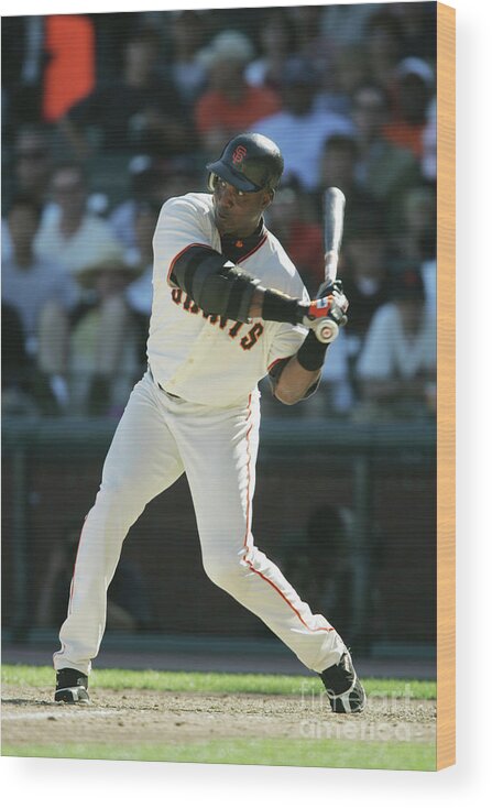 San Francisco Wood Print featuring the photograph Barry Bonds #1 by Brad Mangin