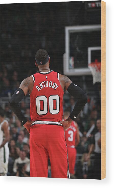 Nba Pro Basketball Wood Print featuring the photograph Carmelo Anthony by Gary Dineen
