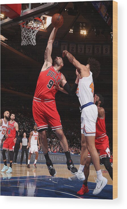Nikola Vucevic Wood Print featuring the photograph Chicago Bulls v New York Knicks #1 by Nathaniel S. Butler