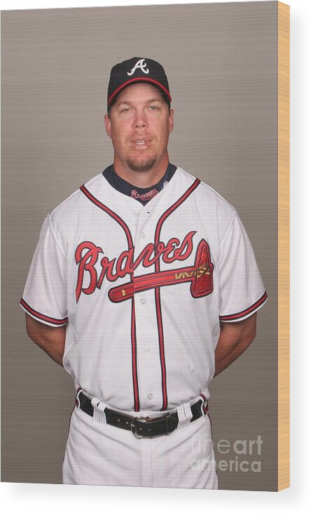 Media Day Wood Print featuring the photograph Chipper Jones by Tony Firriolo