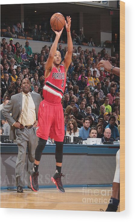Nba Pro Basketball Wood Print featuring the photograph C.j. Mccollum by Ron Hoskins