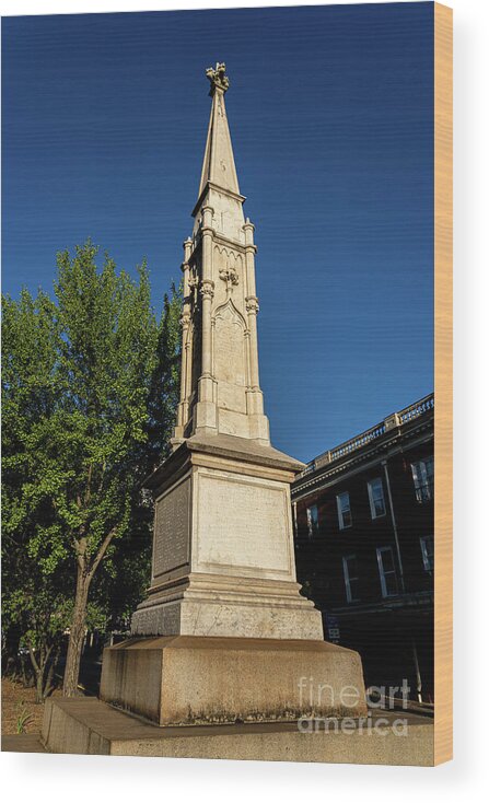 Architecture Wood Print featuring the photograph Confederate Monument Downtown Athens GA #1 by Sanjeev Singhal