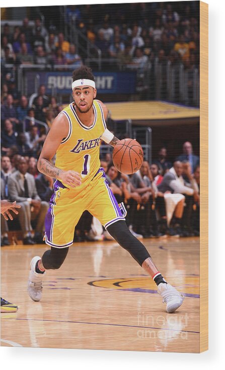 D'angelo Russell Wood Print featuring the photograph D'angelo Russell #1 by Andrew D. Bernstein