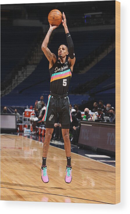 Dejounte Murray Wood Print featuring the photograph Dejounte Murray #1 by David Sherman
