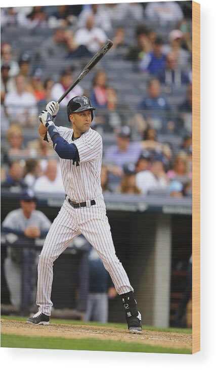 People Wood Print featuring the photograph Derek Jeter #1 by Al Bello