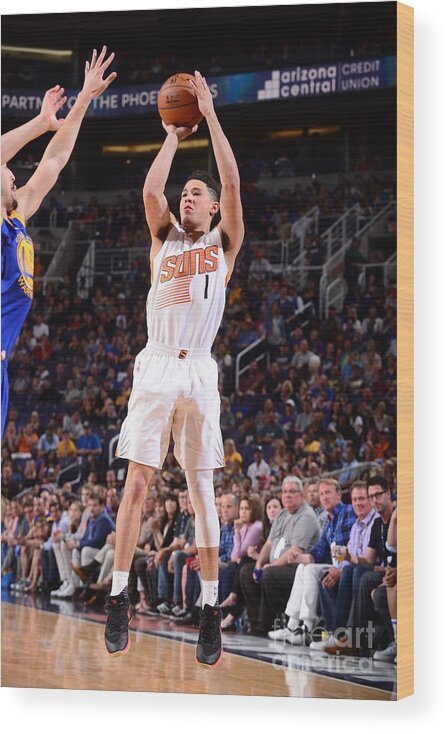 Devin Booker Wood Print featuring the photograph Devin Booker #1 by Barry Gossage
