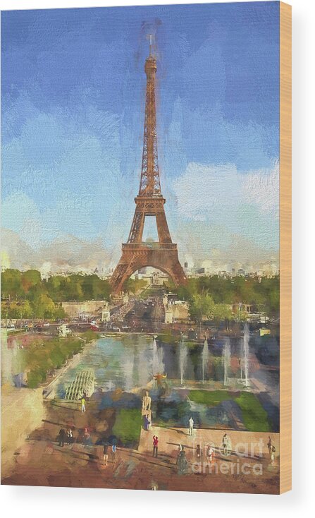 World Wood Print featuring the photograph Eiffel tower in Paris by Patricia Hofmeester