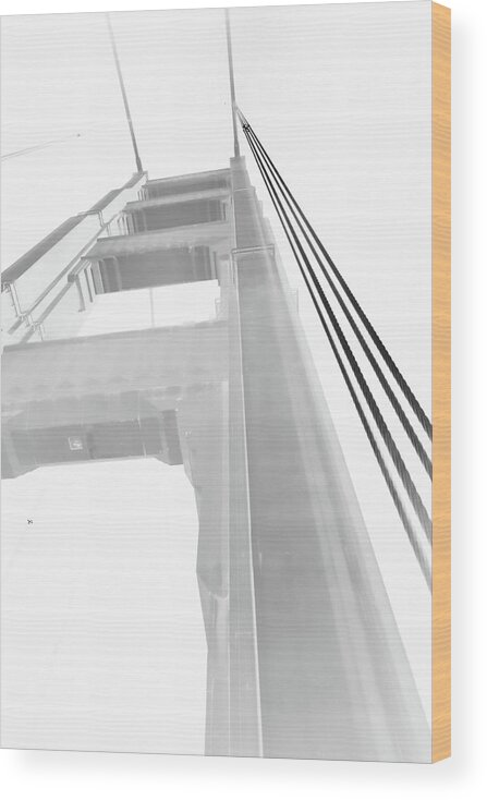 Golden Gate Bridge North Tower Wood Print featuring the photograph Golden Gate Bridge North Tower #1 by Mark Norman