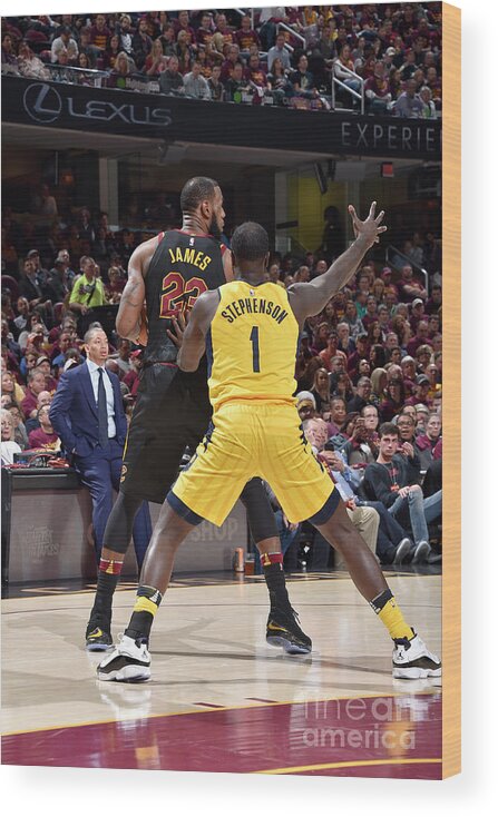 Lance Stephenson Wood Print featuring the photograph Lance Stephenson and Lebron James by David Liam Kyle