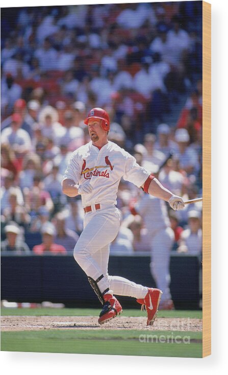 St. Louis Cardinals Wood Print featuring the photograph Mark Mcgwire by Rich Pilling