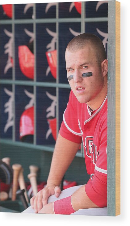Ninth Inning Wood Print featuring the photograph Mike Trout by Leon Halip