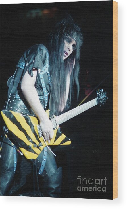 Motley Crue Mick Mars Wood Print featuring the photograph Motley Crue #1 by Bill O'Leary