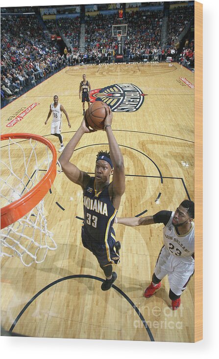 Smoothie King Center Wood Print featuring the photograph Myles Turner by Layne Murdoch
