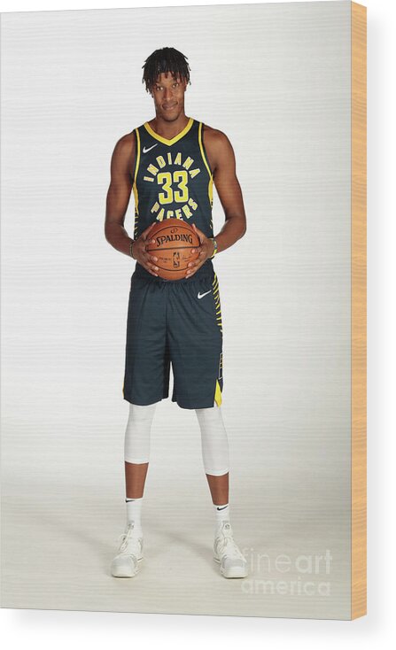 Media Day Wood Print featuring the photograph Myles Turner #1 by Ron Hoskins