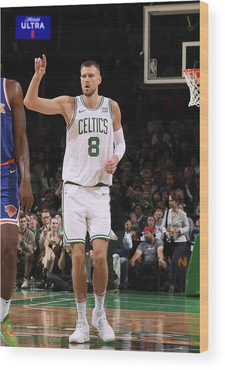 Nba Pro Basketball Wood Print featuring the photograph New York Knicks v Boston Celtics #1 by Brian Babineau
