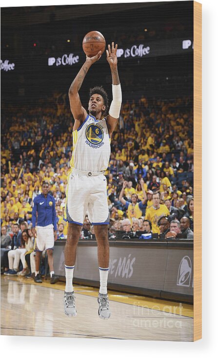 Nick Young Wood Print featuring the photograph Nick Young #1 by Garrett Ellwood