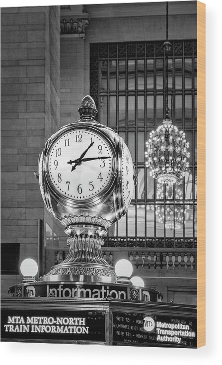 Grand Central Terminal Wood Print featuring the photograph Opal Clock Grand Central Terminal #2 by Susan Candelario