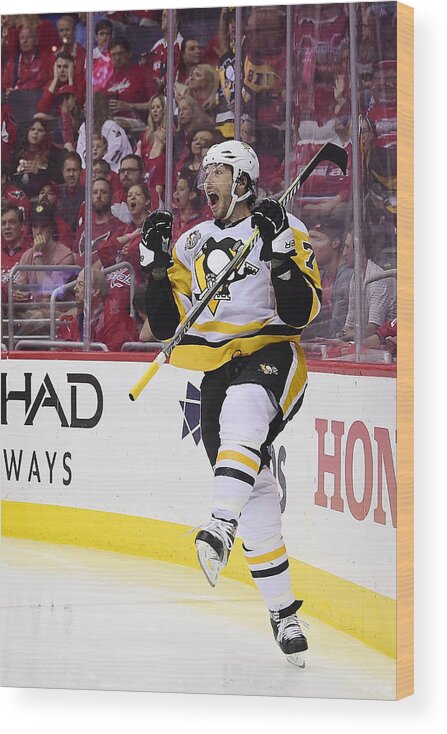 Playoffs Wood Print featuring the photograph Pittsburgh Penguins v Washington Capitals - Game Two #1 by Patrick McDermott