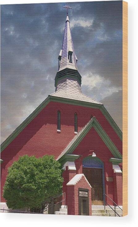 Covenant Wood Print featuring the photograph Presbyterian Church Bisbee #1 by Chris Smith