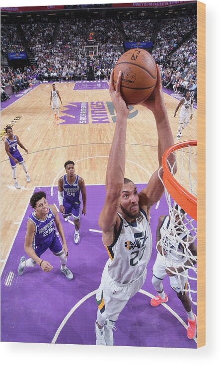 Nba Pro Basketball Wood Print featuring the photograph Rudy Gobert by Rocky Widner