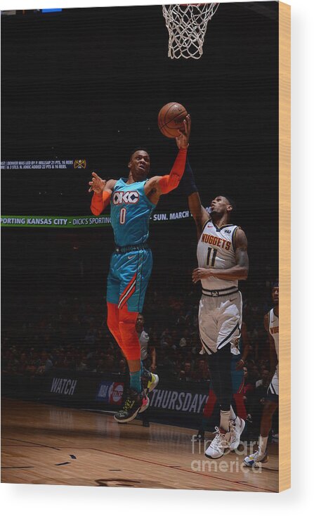 Nba Pro Basketball Wood Print featuring the photograph Russell Westbrook by Bart Young