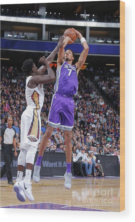 Nba Pro Basketball Wood Print featuring the photograph Skal Labissiere by Rocky Widner