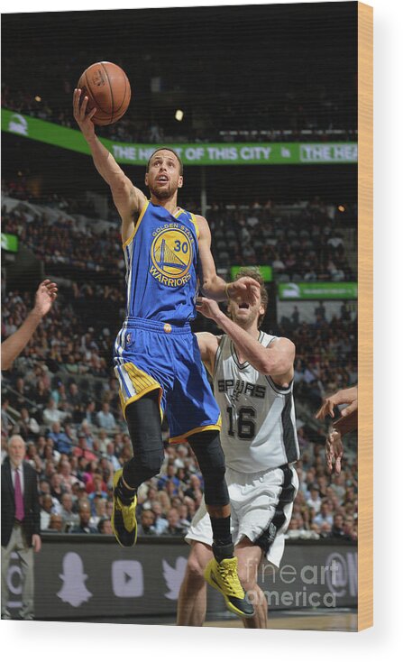 Nba Pro Basketball Wood Print featuring the photograph Stephen Curry by Mark Sobhani