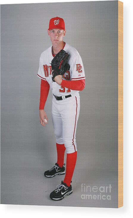 Media Day Wood Print featuring the photograph Stephen Strasburg #1 by Doug Benc