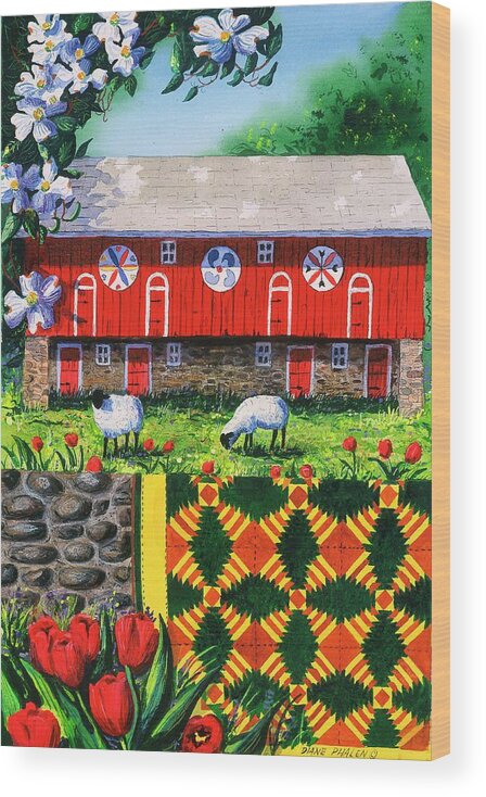 Pennsylvania Barn Wood Print featuring the painting Welcome by Diane Phalen