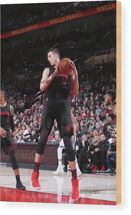 Nba Pro Basketball Wood Print featuring the photograph Zach Collins by Sam Forencich