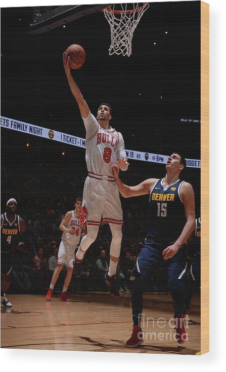 Chicago Bulls Wood Print featuring the photograph Zach Lavine by Bart Young