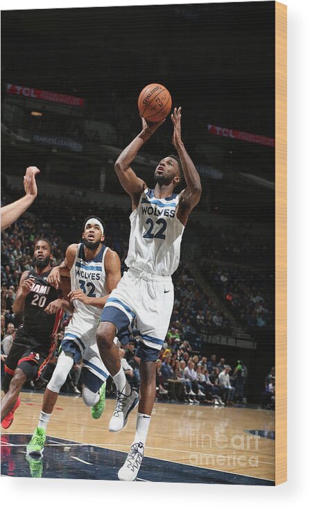 Nba Pro Basketball Wood Print featuring the photograph Andrew Wiggins by David Sherman