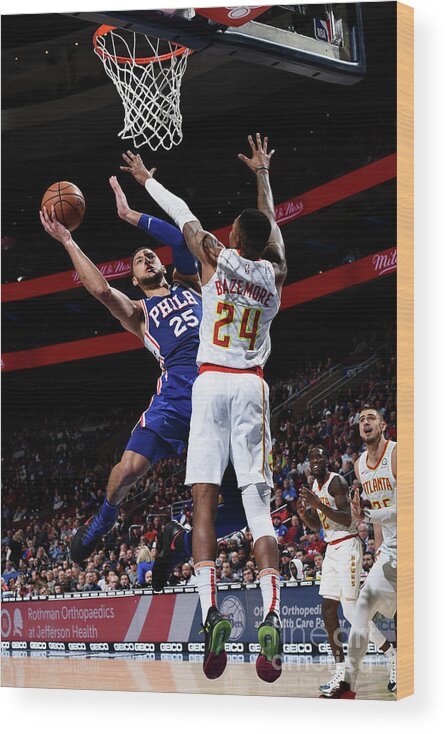 Ben Simmons Wood Print featuring the photograph Ben Simmons #10 by David Dow