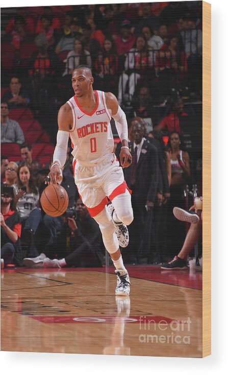 Russell Westbrook Wood Print featuring the photograph Russell Westbrook by Bill Baptist