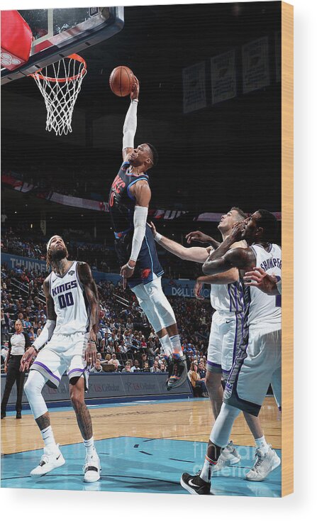Russell Westbrook Wood Print featuring the photograph Russell Westbrook #10 by Joe Murphy