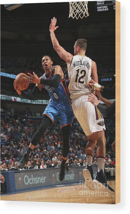 Smoothie King Center Wood Print featuring the photograph Russell Westbrook by Layne Murdoch