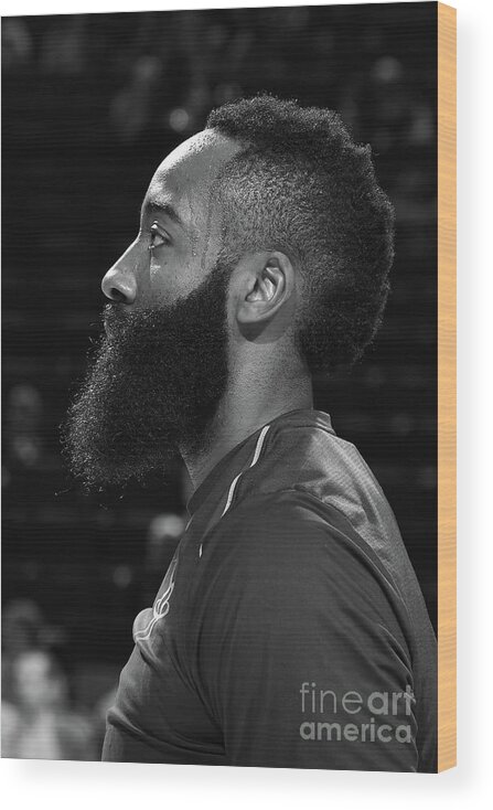 Nba Pro Basketball Wood Print featuring the photograph James Harden by Bill Baptist