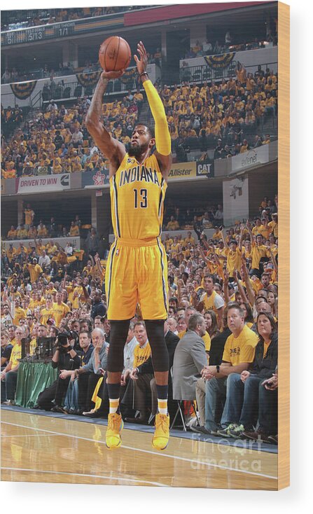Playoffs Wood Print featuring the photograph Paul George by Ron Hoskins