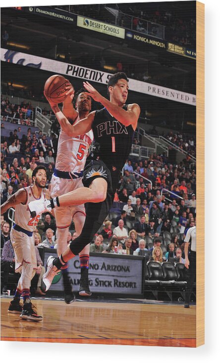Devin Booker Wood Print featuring the photograph Devin Booker by Barry Gossage