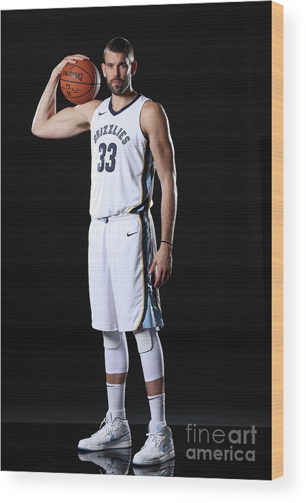 Media Day Wood Print featuring the photograph Marc Gasol by Joe Murphy